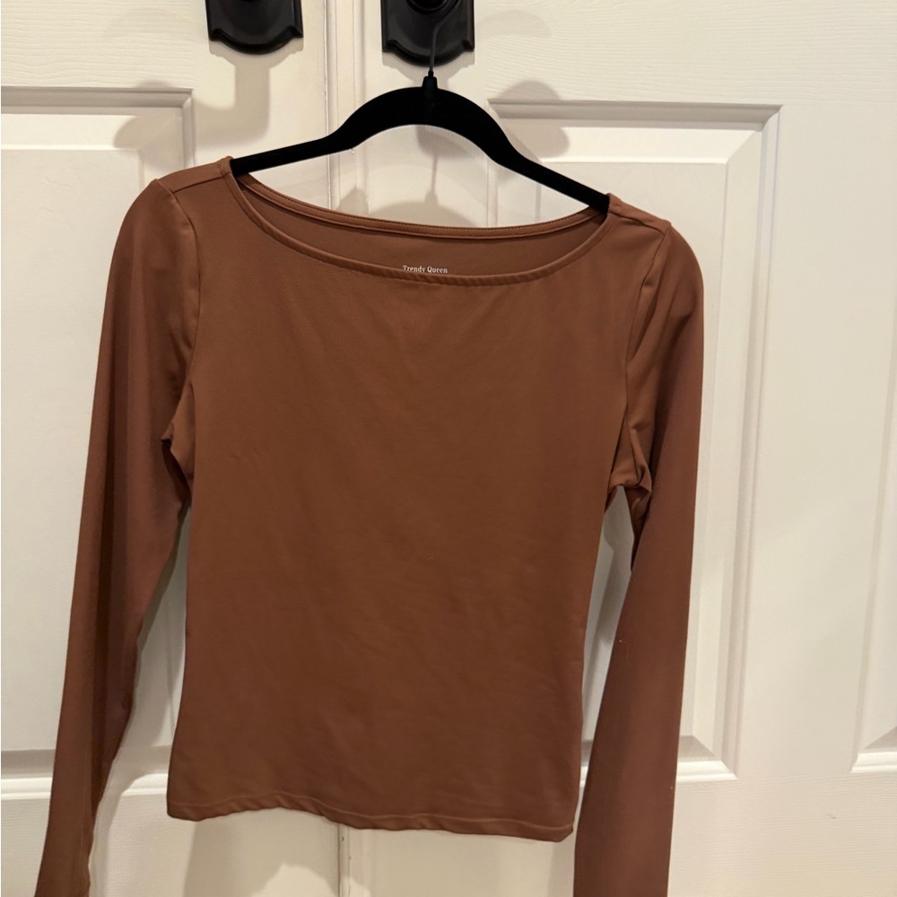 Brown Long Sleeve Top